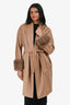 Max Mara Tan Camel Hair Mink Fur Sleeve Coat Size 2