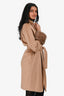 Max Mara Tan Camel Hair Mink Fur Sleeve Coat Size 2
