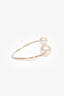 Pre-Loved Chanel™ 2014 Gold Toned Faux Pearl CC Cuff
