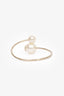 Pre-Loved Chanel™ 2014 Gold Toned Faux Pearl CC Cuff