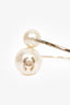 Pre-Loved Chanel™ 2014 Gold Toned Faux Pearl CC Cuff