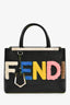 Fendi Black/Multi Shearling Petite '2Jours' Tote