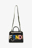 Fendi Black/Multi Shearling Petite '2Jours' Tote