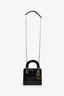 Christian Dior 2020 Black Patent Leather Mini Lady Dior Bag With Strap