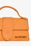 Jacquemus Yellow Brushed Leather Mini Bambino Crossbody Top Handle Bag