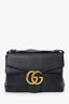 Gucci Black Leather GG Marmont Shoulder Bag