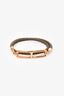 Hermes Taupe Leather 'Roulis' Double Tour Wrap Bracelet