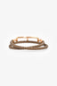 Hermes Taupe Leather 'Roulis' Double Tour Wrap Bracelet