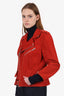 Alexander McQueen Red Leather Biker Jacket Size 46