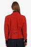 Alexander McQueen Red Leather Biker Jacket Size 46