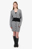 Alexander McQueen Grey/Black Wool/Cashmere Knit Cardigan Dress Size L