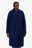 Vince Blue Wool Single-Buttoned Long Coat Size M
