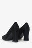 Giorgio Armani Black Satin Square Toe Heels Size 38.5
