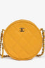Pre-Loved Chanel™ 2018-19 Yellow Caviar Leather Round Chain Bag