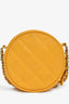 Pre-Loved Chanel™ 2018-19 Yellow Caviar Leather Round Chain Bag