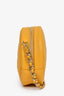 Pre-Loved Chanel™ 2018-19 Yellow Caviar Leather Round Chain Bag