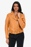Acne Studios Yellow Leather Moto 'Mock' Jacket Size 36