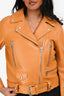 Acne Studios Yellow Leather Moto 'Mock' Jacket Size 36