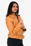 Acne Studios Yellow Leather Moto 'Mock' Jacket Size 36