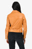 Acne Studios Yellow Leather Moto 'Mock' Jacket Size 36