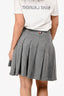 Thom Browne Grey Knit Pleated 3 Stripe Mini Skirt Size 40