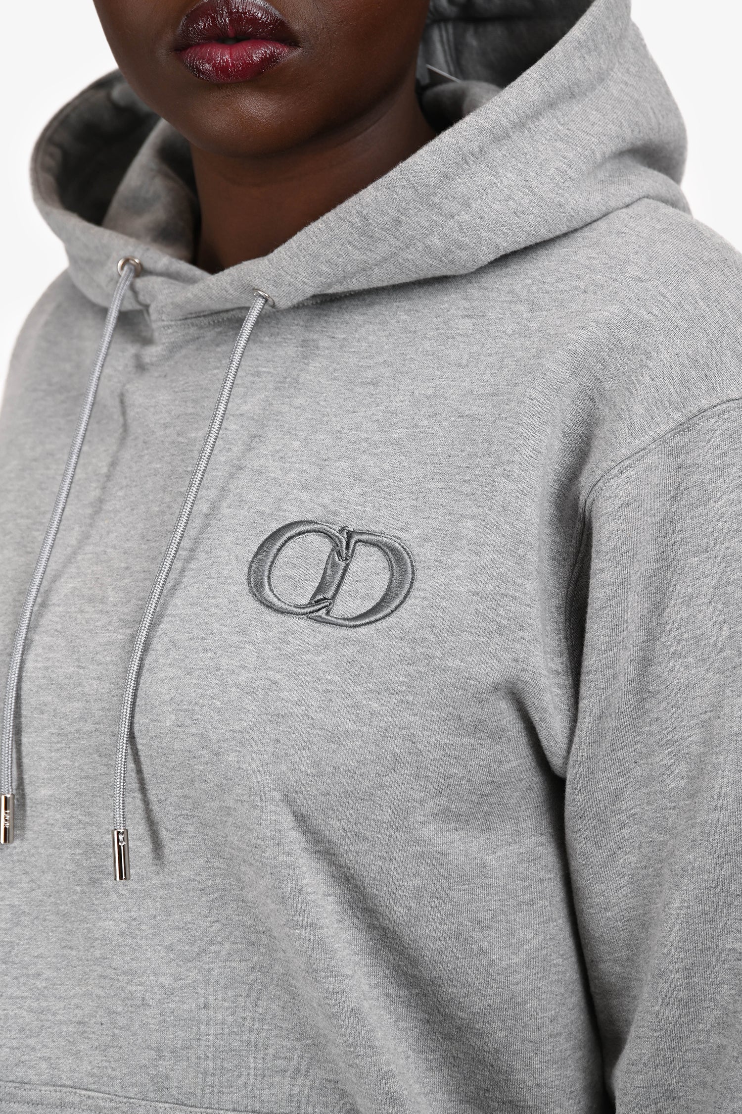 Christian Dior Grey Cotton 'CD Icon' Hooded Sweatshirt Size XL