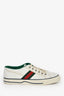 Gucci White Fabric GG 'Tennis 1977' Web Sneaker Estimated Size 7