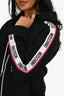 Moschino Black Logo Sleeve Zip-Up Hoodie Size XS