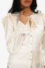 Cinq à Sept Cream Silk Button Up Blouse Size XS