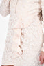 Self-Portrait Ivory Cold-Shoulder Ruffled Sequin Embellished Tulle Mini Dress Size 8