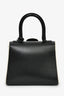 Delvaux Black/White Leather Brilliant Mini Top Handle Bag With Strap