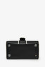 Delvaux Black/White Leather Brilliant Mini Top Handle Bag With Strap