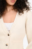 Khaite Cream Cashmere Ribbed Scarlet Cardigan Size S