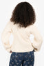 Khaite Cream Cashmere Ribbed Scarlet Cardigan Size S