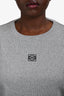 Loewe Grey/Black Cotton Ribbed Anagram Top Size M