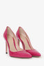 Stuart Weitzman Fuchsia Patent Leather Curvia Pointed Toe Heels Size 5.5