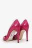 Stuart Weitzman Fuchsia Patent Leather Curvia Pointed Toe Heels Size 5.5
