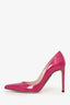 Stuart Weitzman Fuchsia Patent Leather Curvia Pointed Toe Heels Size 5.5