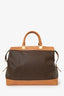 Celine Vintage Brown Macadam Canvas Large Zip Travel Bag