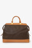 Celine Vintage Brown Macadam Canvas Large Zip Travel Bag