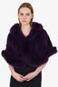 Dolce & Gabbana Purple Fur Stole Shawl
