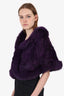 Dolce & Gabbana Purple Fur Stole Shawl