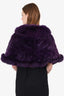 Dolce & Gabbana Purple Fur Stole Shawl