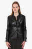 Burberry London Vintage Black Leather Blazer Jacket Size 2 US