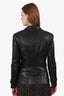 Burberry London Vintage Black Leather Blazer Jacket Size 2 US