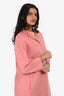 S'Max Mara Pink Virgin Wool Cucito A Mano Mid Length Coat Size 4