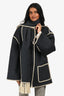 Totême Grey Wool Embroidery Scarf Jacket Size 38