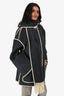 Totême Grey Wool Embroidery Scarf Jacket Size 38