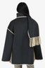 Totême Grey Wool Embroidery Scarf Jacket Size 38