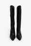 Raye Black Leather Clear Heel Knee High Boots Size 7.5